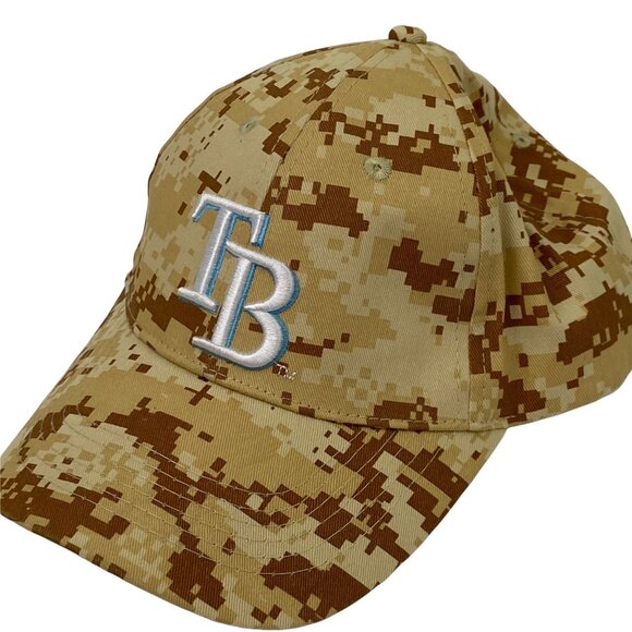 GoMatchUp Tampa Bay Rays TB Rays Military Camo Desert Sand Pixel Camouflage Hat - Picture 1 of 8